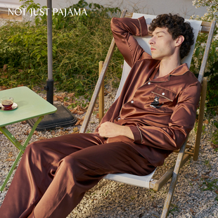Milo系列奶牛小猫长袖 Pajama真丝睡衣男款 桑蚕丝家居服 Just Not