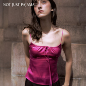 Just Pajama Pink系列 Not 领口抽褶吊带修身 上衣22姆米桑蚕丝