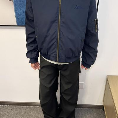 美式复古vibe翻领纯色飞行夹克春