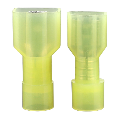 尼龙插簧插片公母对接端子FDFN/MDFN绝缘冷压接线端子对接头6.3