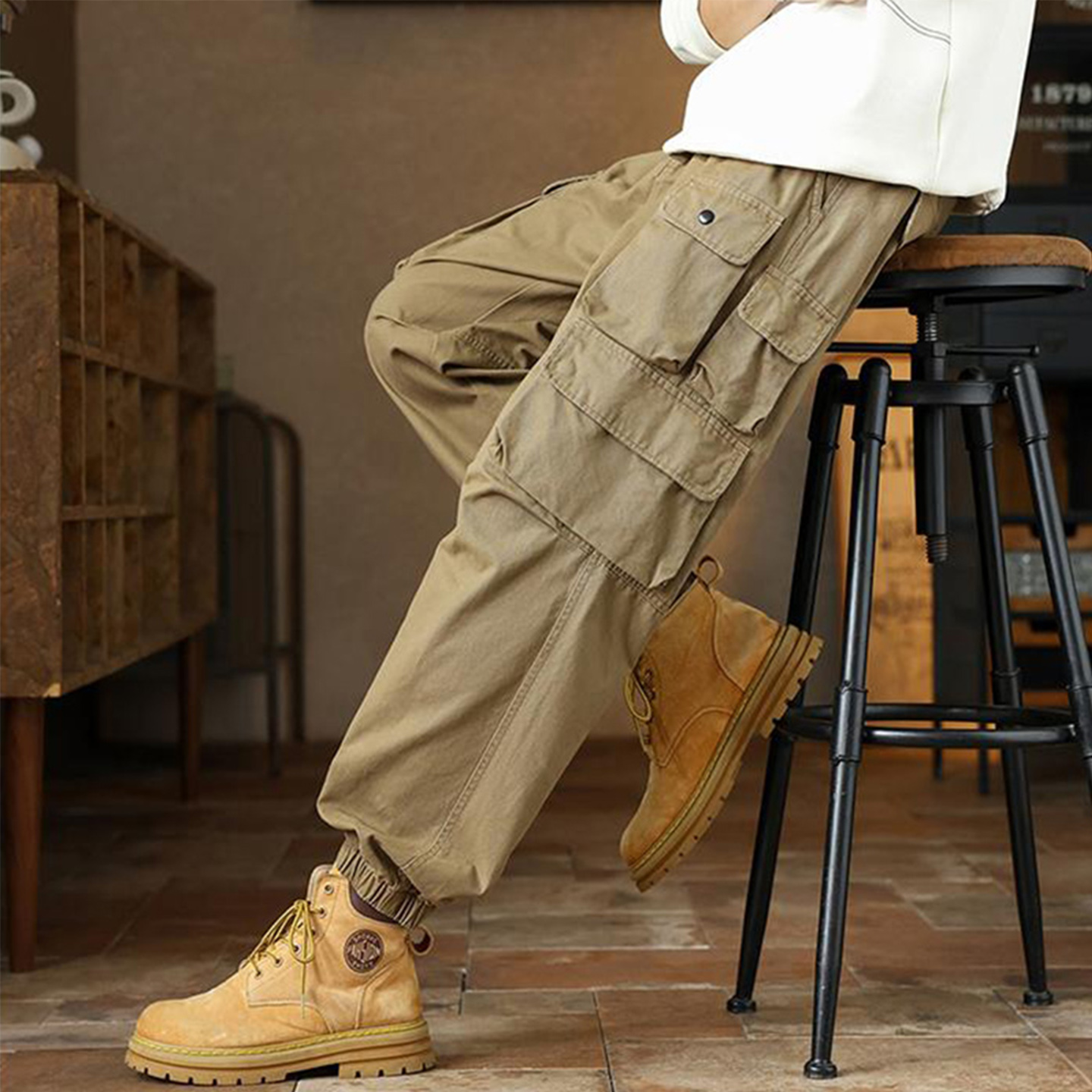 【男女同款】工装裤男士纯棉束脚