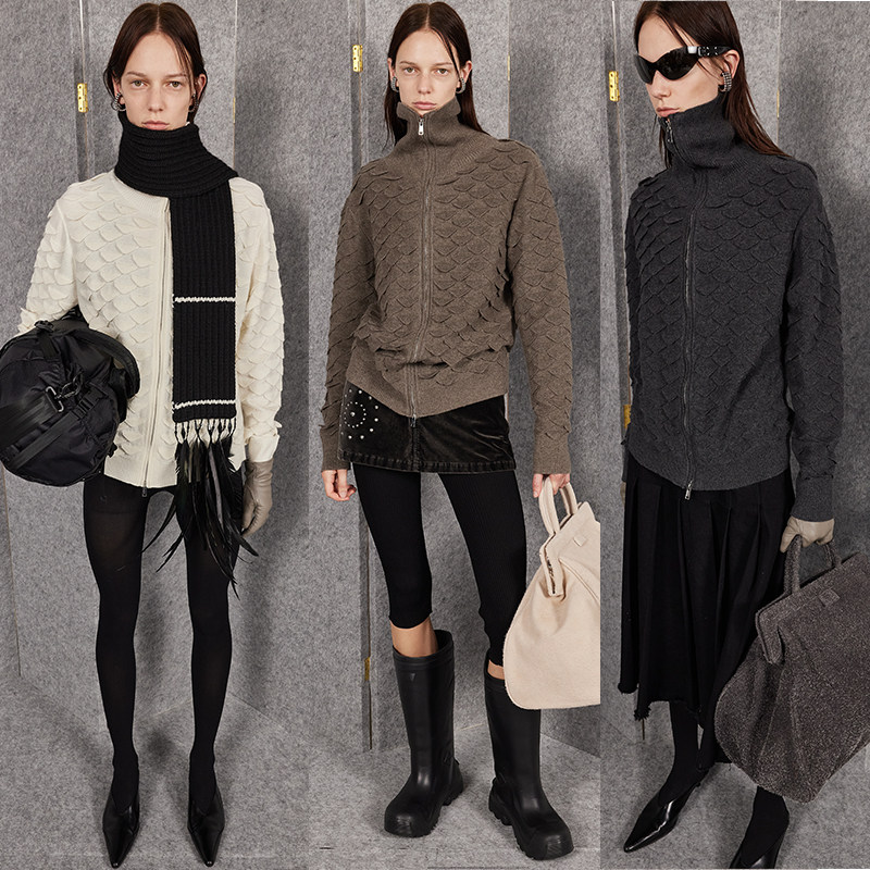 WEARABLE EVENT 鱼鳞羊毛开衫