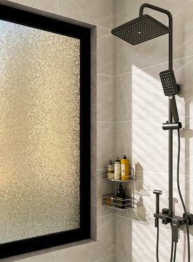 GANI/简一复古磨砂玻璃贴纸卫生间浴室窗户透光不透明防走光贴膜*