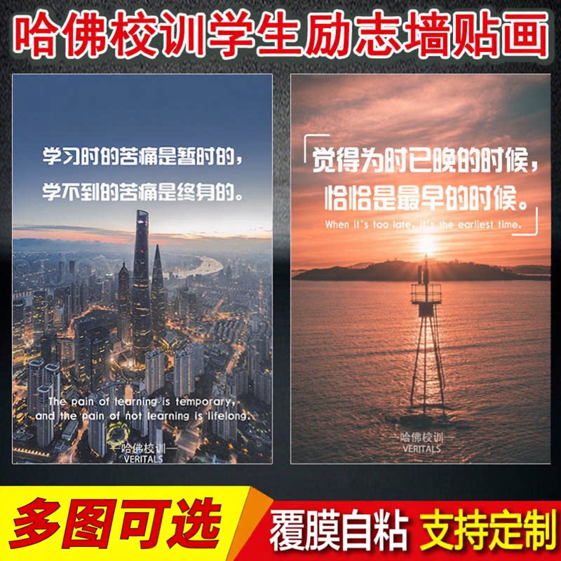 卧室宿舍定制防水自粘励志海报图片
