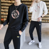 休闲外套2019春秋款 男士 跑步休闲运动服两件套 卫衣男套装 潮流韩版