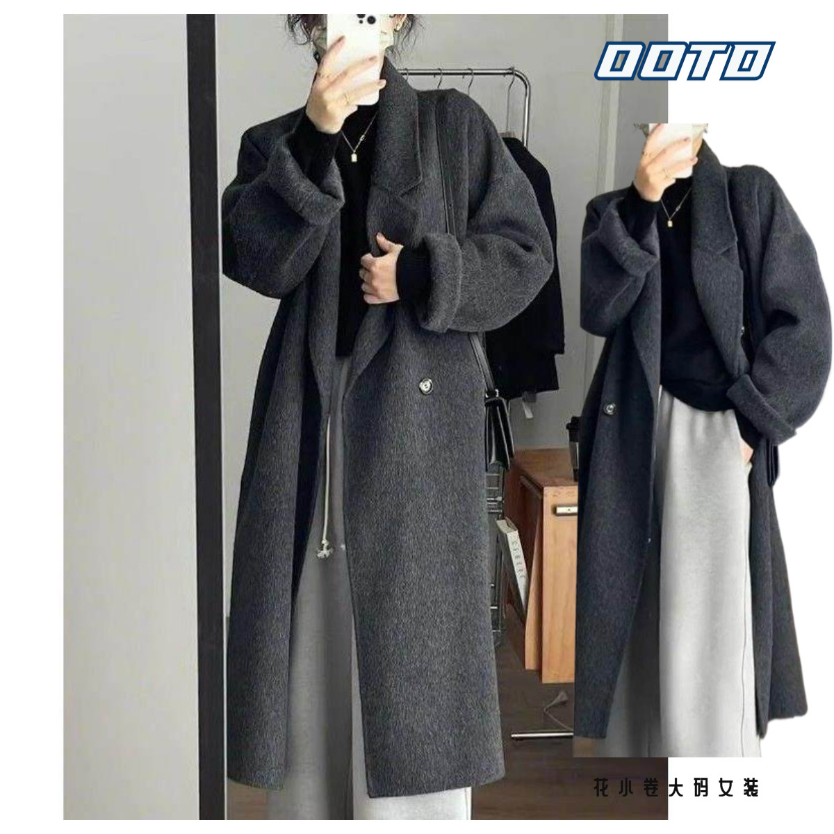 2026秋冬新款高端双面绒大衣女中长款韩版英伦风赫本风毛呢子外套