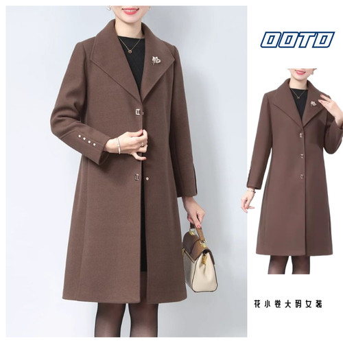 中老年妈妈羊绒毛呢大衣