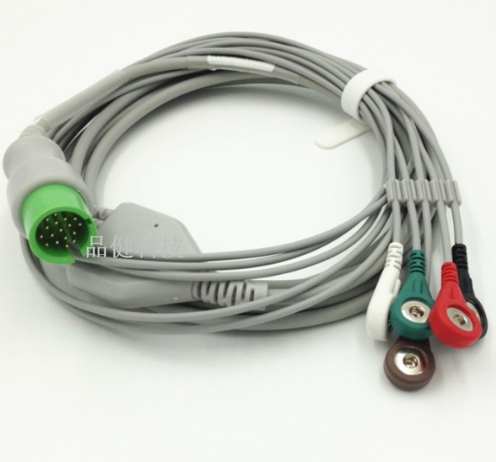 兼容太空一体五导心电导联线90496 90369 90367监护仪配件17针ECG