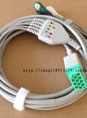 兼容GE心电导联线 DASH3000 4000 2500 B20 B30 B650五导联线扣式