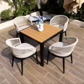 户外网红餐桌绳编桌椅室外庭院别墅露天花园商铺组合藤椅防水防晒