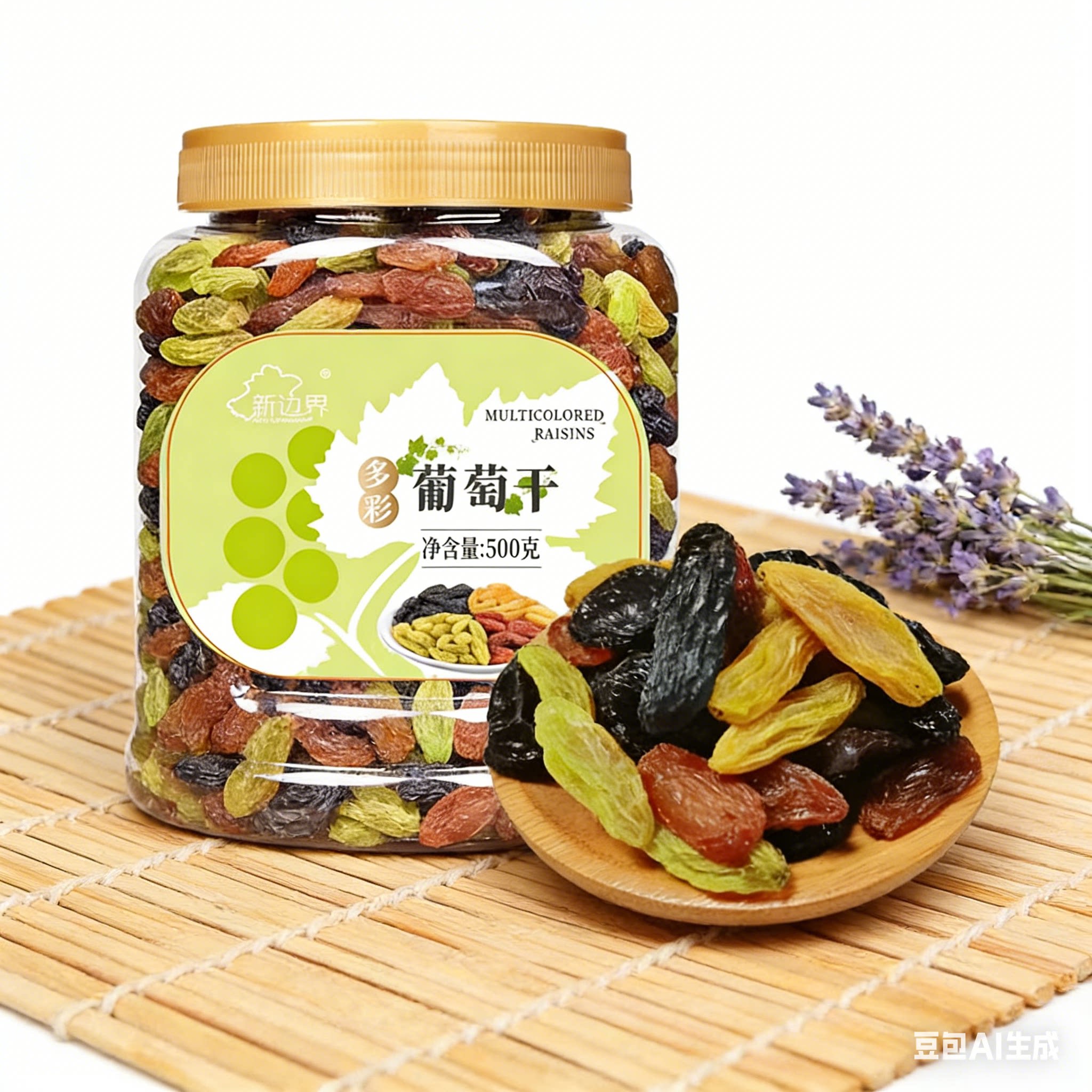新边界罐装多彩葡萄干黑加仑无核白新疆特产500g提子干蜜饯罐装