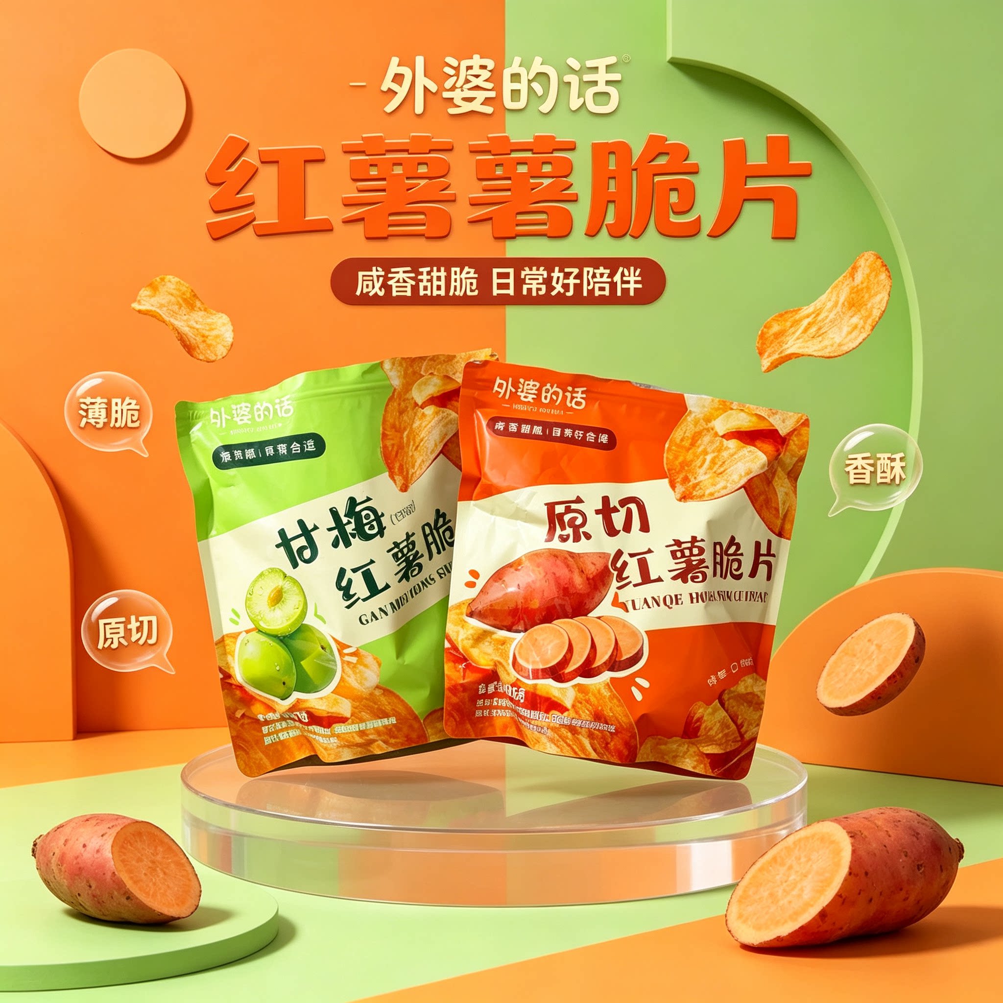 外婆的话原味香酥脆红薯片306g