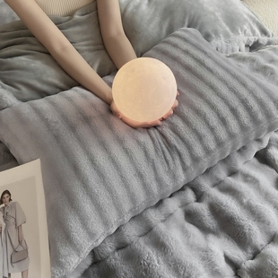 枕套冬天加绒一对装兔毛绒牛奶绒毛绒绒48x74cm冬季珊瑚绒枕头套
