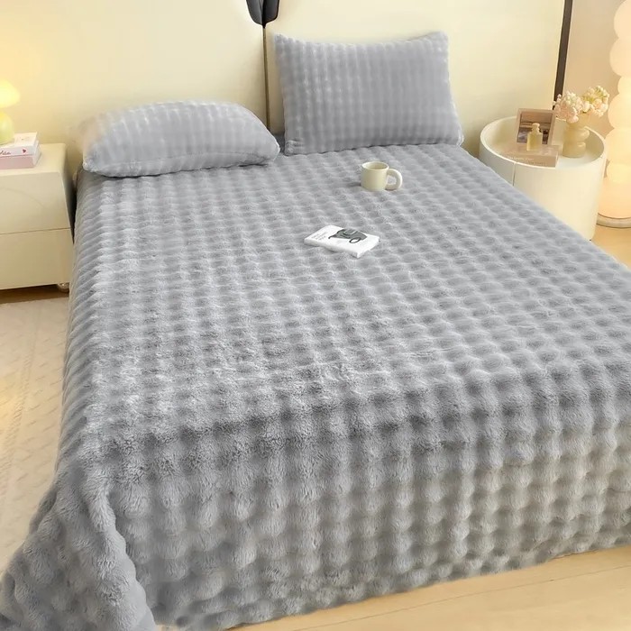 兔毛绒冬季加绒加厚床单