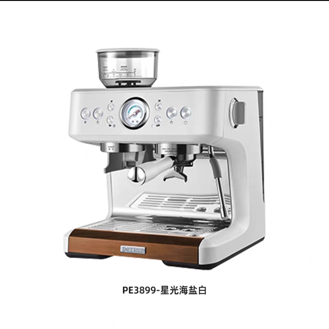柏翠pe3899星光海盐白家用咖啡机全半自动研磨一体小型意式打奶泡