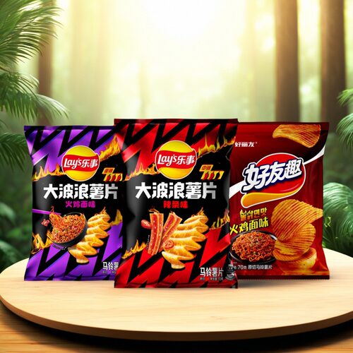 【辣味薯片】乐事辣味薯片火鸡面味辣条味好友趣火鸡面味休闲零食