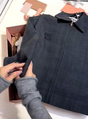 春装搭配一整套miu里miu气灰色连衣裙两件套装女2025新款超火减龄