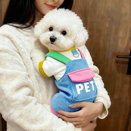 狗狗衣服春秋保暖加厚字母四脚衣