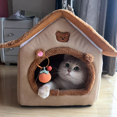 宠物猫窝狗窝秋冬保暖半封闭式窝