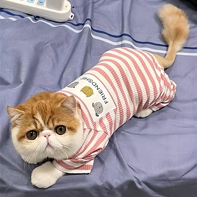 猫咪衣服四脚睡衣秋冬款加菲猫