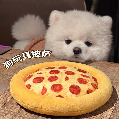 狗狗玩具毛绒发声趣味披萨玩具耐