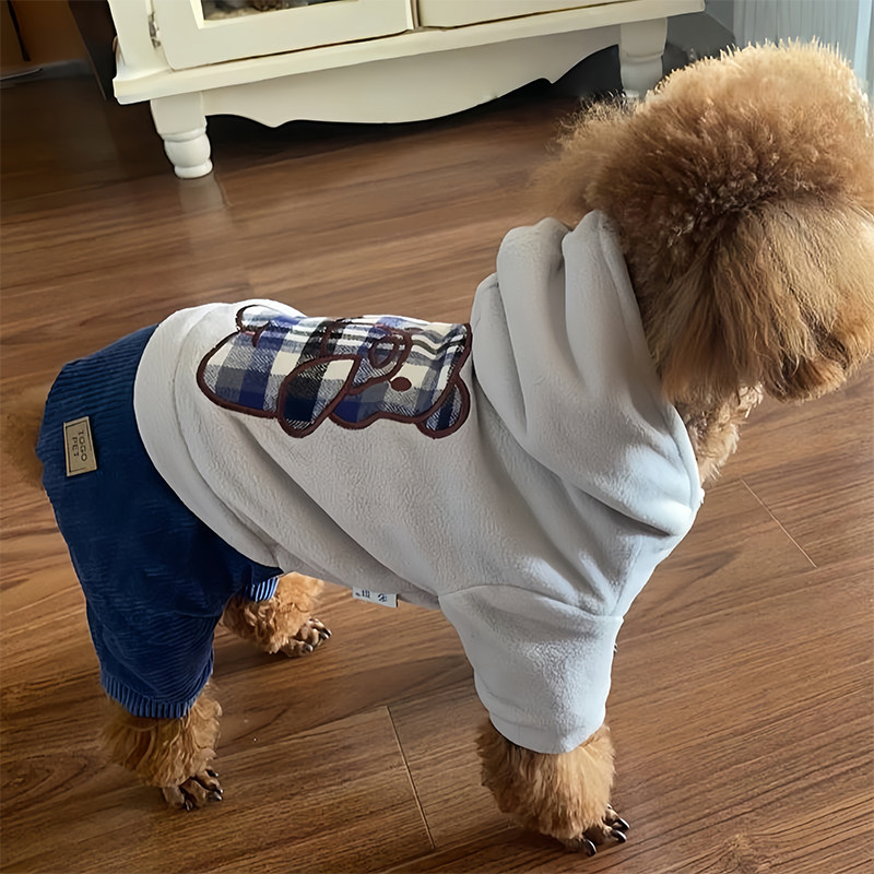 小狗狗冬天衣服泰迪比熊博美雪纳瑞小型犬秋冬宠物保暖四脚衣棉服