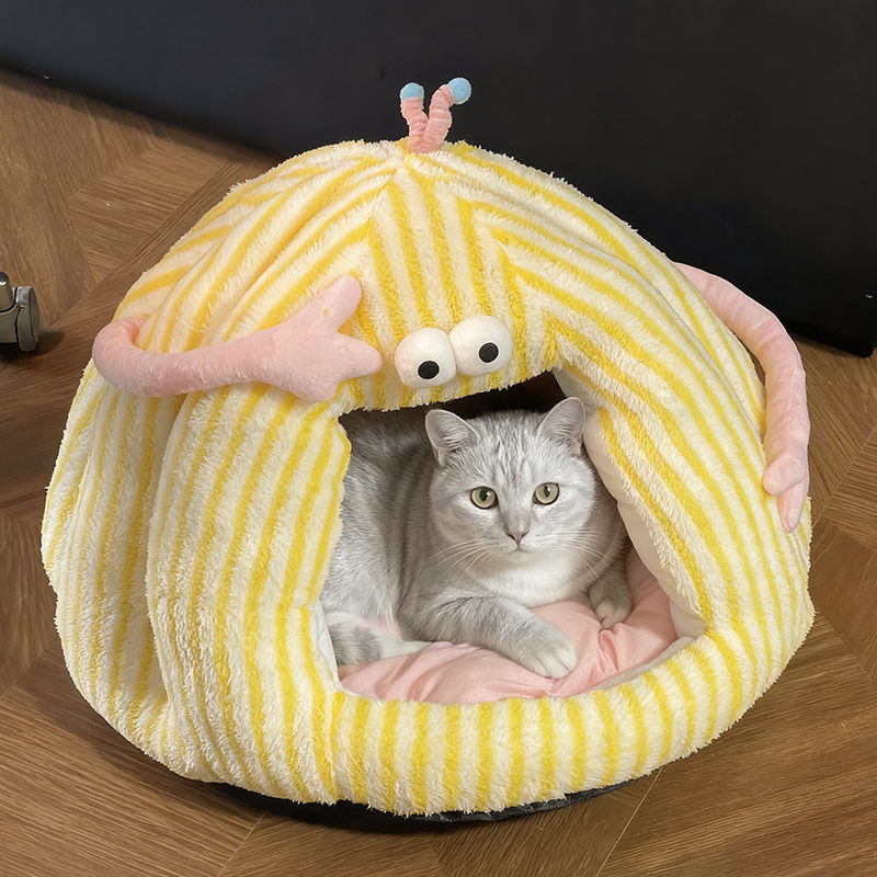 猫窝四季通用可爱南瓜窝封闭式