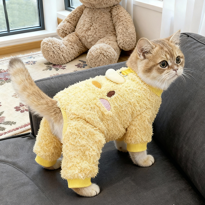 猫咪衣服秋冬款加绒保暖可爱四脚