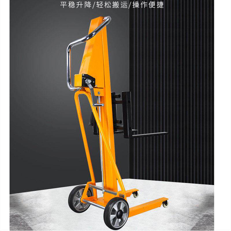 现货120kg升1.05米手摇升车迷你型机械堆车MF手摇叉车