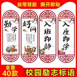 教室布置励志墙贴 小学初中班级文化墙标语 补习辅导班墙面装饰画