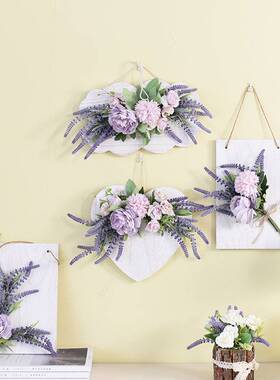 Ins wind hanging fake flower plants living room wall