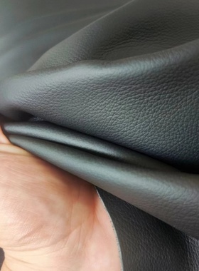 黑色头层牛皮皮料真皮料荔枝纹自然摔纹diy沙发床头软包哑光皮子