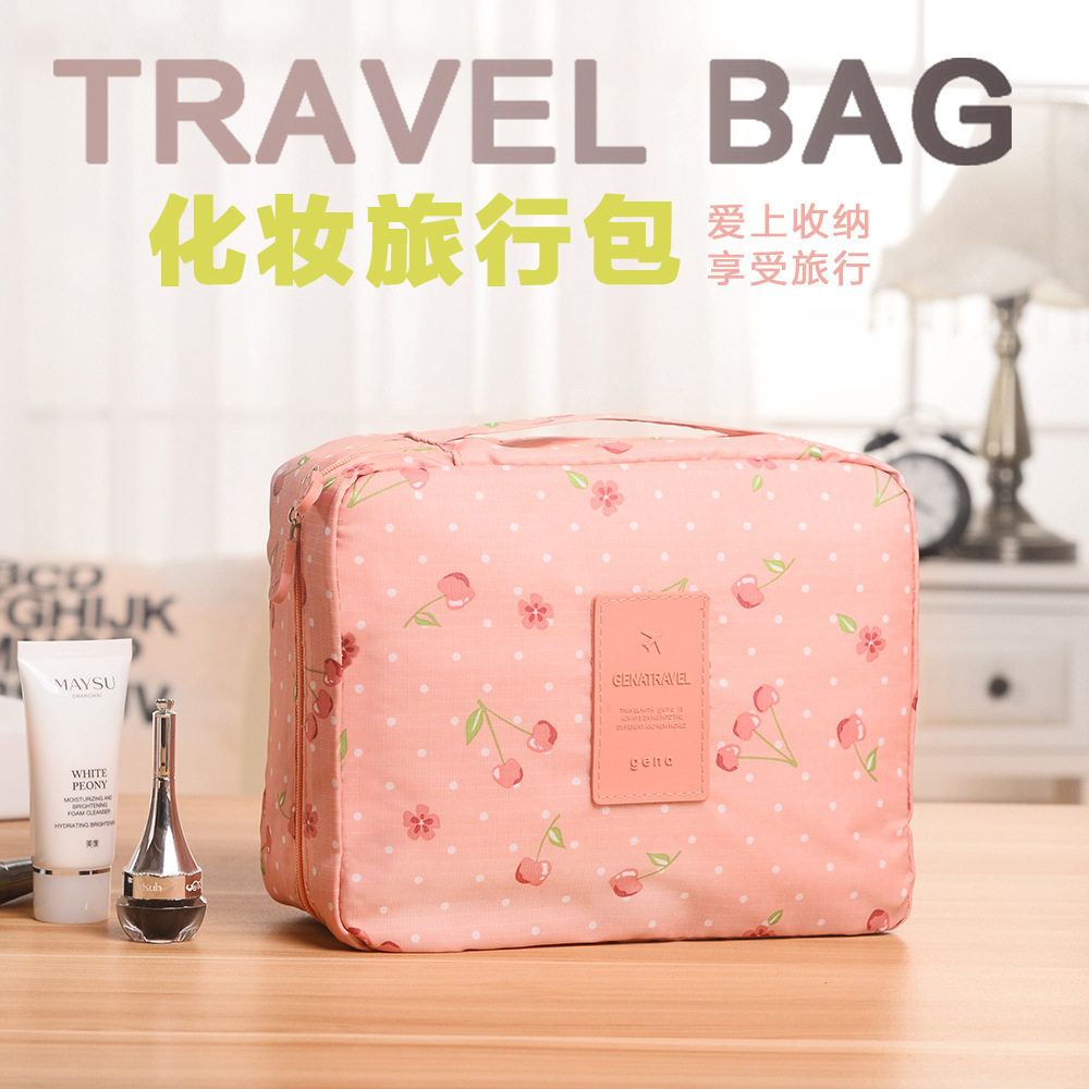 二代花布四方化妆包 热销大容量防水收纳包 式手提旅行洗漱包