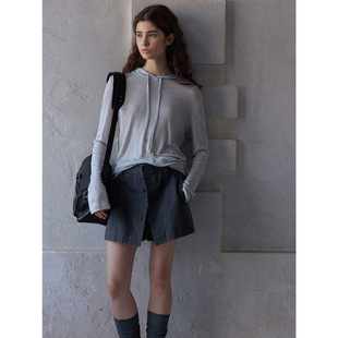 裙短裤 复古洗水棉麂皮绒假两件百搭显瘦通勤工装 女 识几