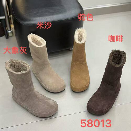 2026复古森林系真皮女鞋娃娃款纯手工大码平底反毛皮休闲女短靴