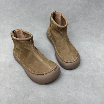 厚底马丁靴女短靴美拉德靴子2025春季新款爆款真皮单靴透气软底靴