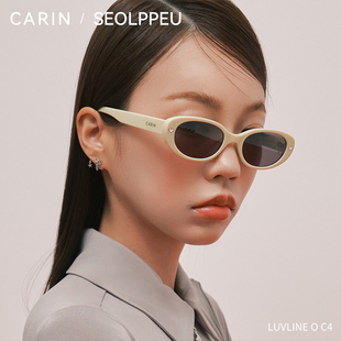 爱心防晒太阳镜椭圆窄框LUVLINE CARIN墨镜男女款 王安宇同款