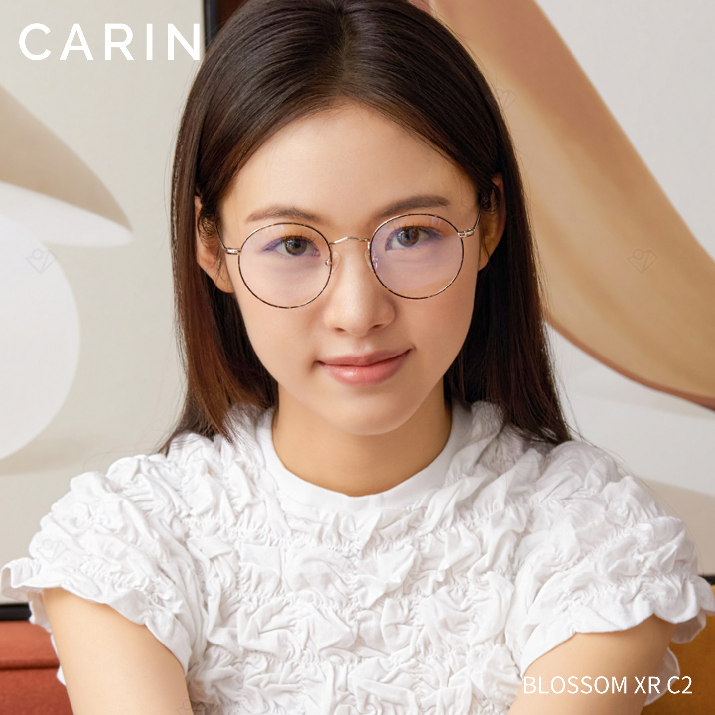 CARIN高级感眼镜框细框全钛