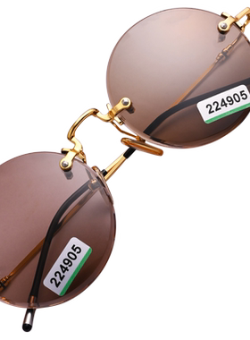 箫秒清凉养眼圆形复古男女水晶石头镜