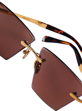 箫秒天然水晶眼镜茶色