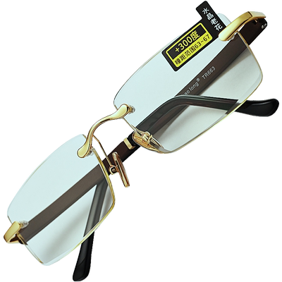 老花镜东海水晶石天然无框切边