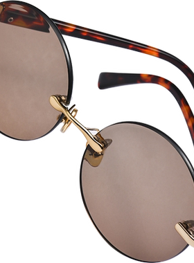 箫秒高档水晶眼镜圆形复古清晰