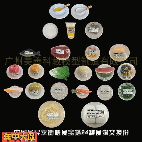新版中国居民膳食宝塔食品营养食物交换份模型正常人群饮食指导
