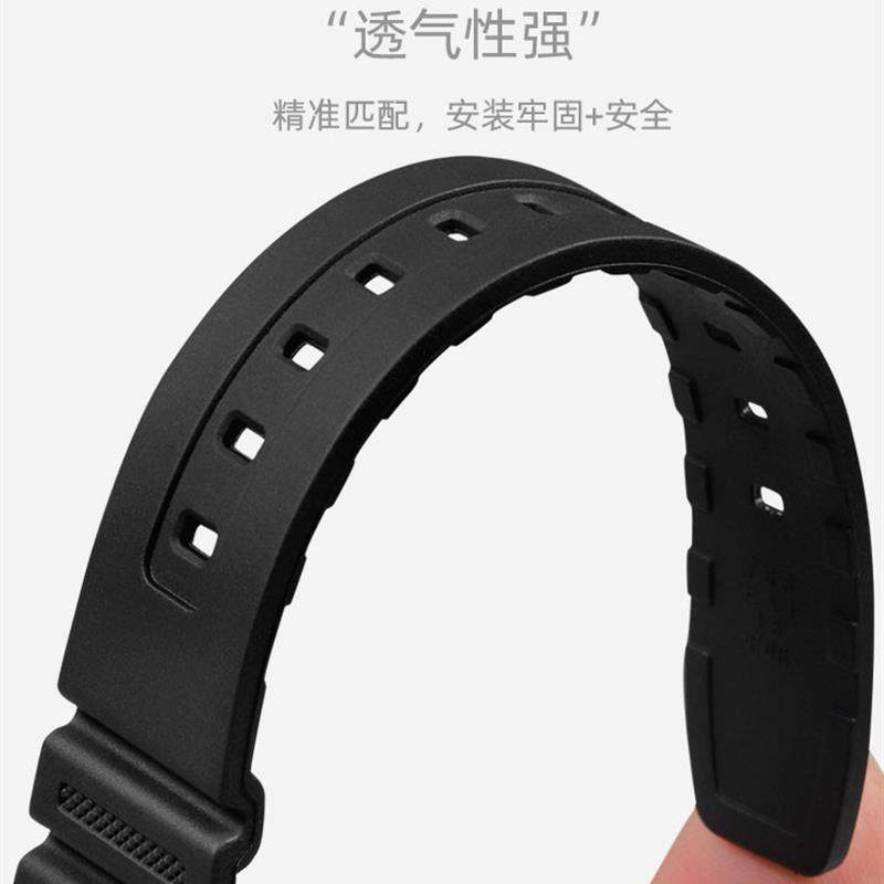 适配卡西欧小方e块树脂表带男AE-1200/1300/W-216/F-108凸口硅胶