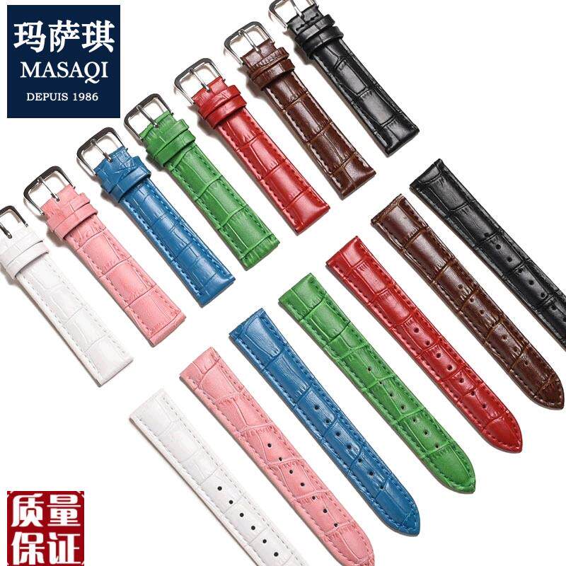 皮带配件表带女真皮卡西欧红色白色手表表链针扣M1012141618mm