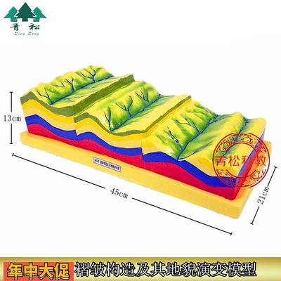 褶皱构造及其地貌演变模型J34020中学地理实验器材教学仪器