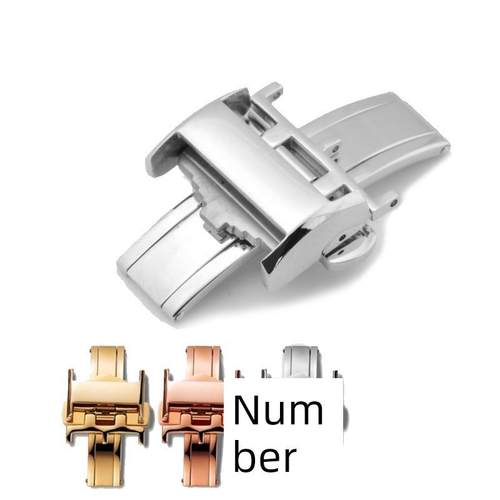 carty精钢皮带扣代用浪琴名匠双按折叠扣手表配件14W1618手表扣