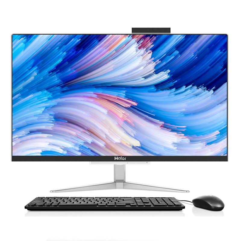 海尔天越S7一体机电脑台式主机全套商务办公家用游戏窄边框纤薄带摄像头21.5英寸