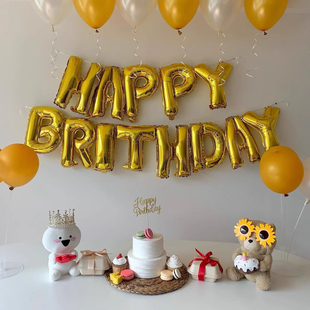 PanParty/happybirthday字母气球生日派对装饰铝膜气球背景墙布置