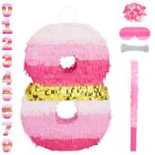 PanParty六一粉色彩虹数字皮纳塔生日聚会派对游戏道具pinata